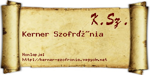 Kerner Szofrónia névjegykártya